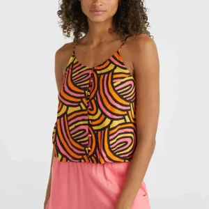 Débardeur en tissu Tiare | Orange Rainbow Stripe