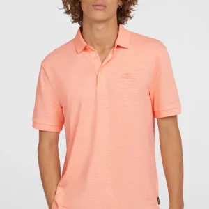 Slub Polo Small Logo | Coral Pop