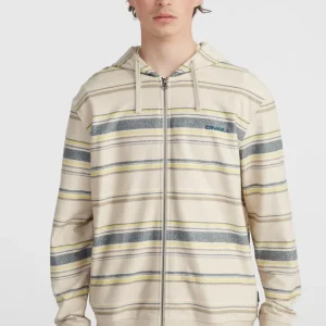 Sweat à capuche Bavaro à zip intégral | Grey Vintage Stripe