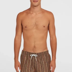 Short de bain Cali Print 15'' | Orange Pressed Lines