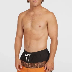 Short de bain Cali Block15'' | Orange Pressed Lines