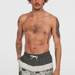 Short de bain Cali Block15'' | Green Dusty Flower