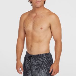 Short de bain Cali Floral 16'' | Black Dipped Leaves