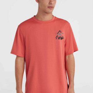 T-shirt O'Neill Hybrid Logo Polygiene | Red Orcher