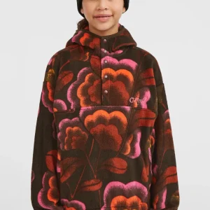 Sweat à capuche et col demi-zip Superfleece | Brown Originals Flower