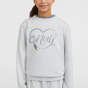 Sweatshirt à col rond Essentials | White Melange