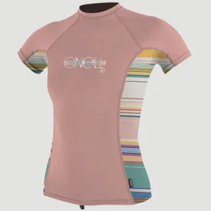 Skins Short Sleeve Crew | PEONY/BAJA STRIPE/PEONY