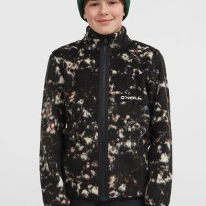 Polaire à poils longs et zip intégral | Black/Beige Quarry