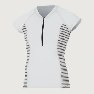 Skins Front-Zip Cap Sleeve UV Shirt | Black