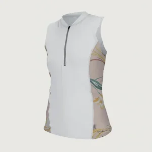 Skins Front-Zip Cap Sleeve UV Shirt | White