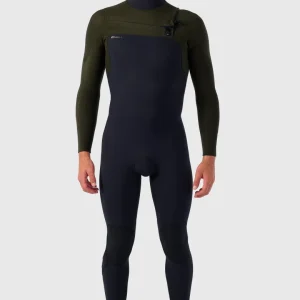 Hyperfreak Plus 5/4mm Chest Zip Full Wetsuit w/Hood | BLACK/BLACK