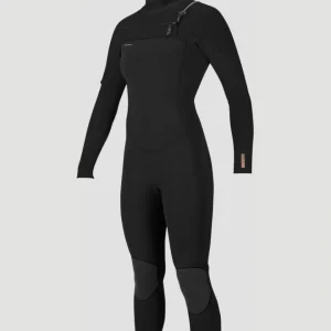 Hyperfreak Plus 5/4mm Chest Zip Full Wetsuit with Hood | BLACK/BLACK