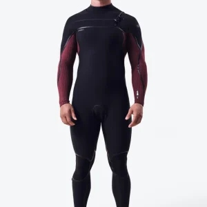 Hyperfreak Fire 4/3mm Chest Zip Full Wetsuit | BLACK/DARK RED