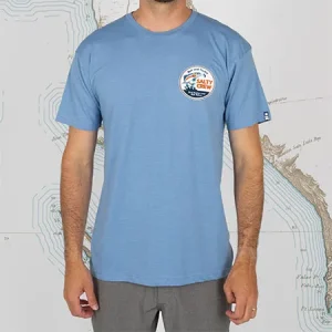 Salty Crew Tee Shirt Fly Guy Light Blue Heather Premium