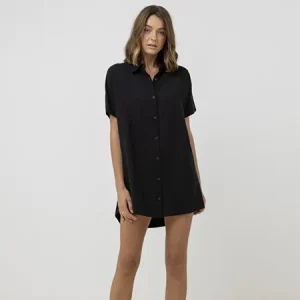 Robe Rhythm Classic Shirt Dress Black S/S